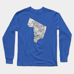 Map of Bergen County, NJ Long Sleeve T-Shirt